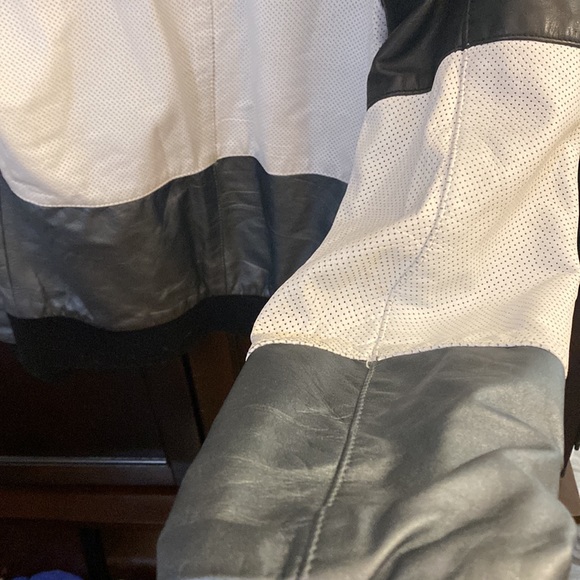 RARE Zanerobe tri-color hooded leather jacket size medium - Picture 6 of 8